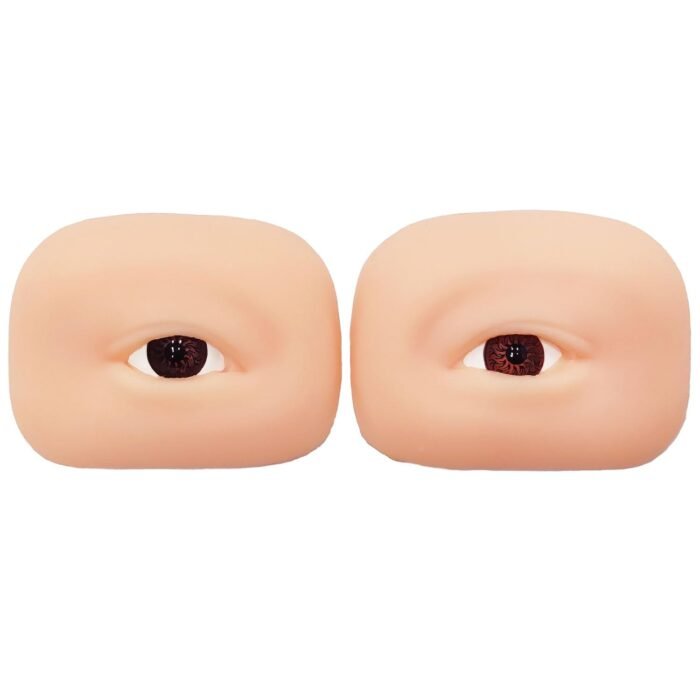 3D Silicone Fake Eyes Models, Soft Silicone Flexible Eyebrow Model for Practicing Piercing Suture Makeup Teaching, Realistic Rubber Eyes Board, Artificial Eye Skin,1 Pair