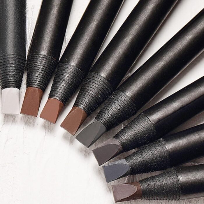 6pcs Waterproof White Black Brown Pre-Draw Mapping Pencils Peel off Eyebrow Pencil Hard Permanent Makeup Eyebrow Pencil (Mix Color)