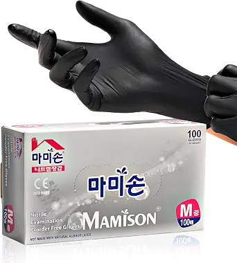 Black Nitrile Disposable Gloves, Powder-Free, Latex-Free, 4 Mil, 100 Count, Food Safe, BBQ, Kitchen, Cooking