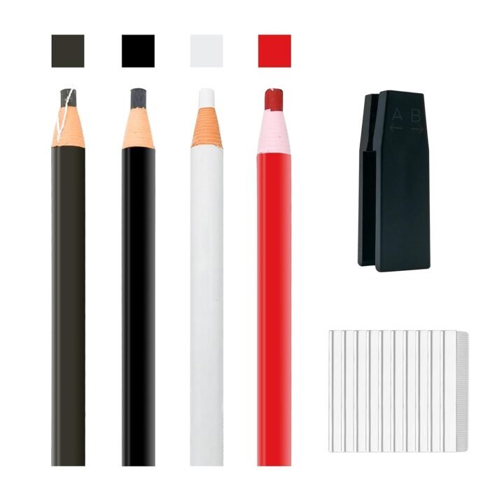 Brow Pencil Kit Waterproof Eyebrows Pencil Tattoo Makeup And Microblading Supplies Permanent Peel-off Eye Brow Pen Set with 4 Colors（Black,Dark Brown,White,Red)