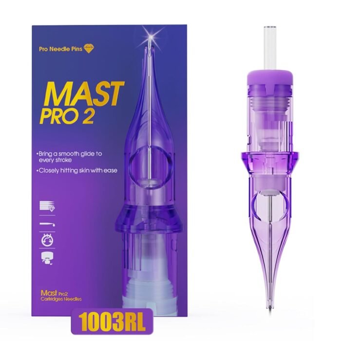 Mast Tattoo Pro2 Tattoo Cartridge Needles, #10 Bugpin 3RL Round Liner, 20 Count Disposable Needles for Rotary Tattoo Machine Pen