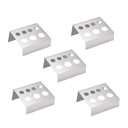 Tattoo Ink Cup Holder,5pcs 7 Holes Stainless Steel Tattoo Pigment Ink Cup Caps Holder Stand Pigment Cup Cap Container Holder Stand for Tattoo Machine Supply (silver)