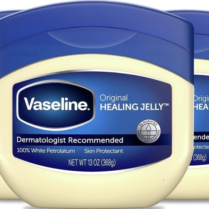 Vaseline Original Petroleum Healing Jelly for Dry Cracked Skin 13oz 3ct | Moisturizing skin protectant for minor cuts, burns and eczema; fragrance-free, hypoallergenic and dermatologist recommended